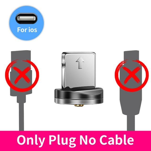 360 LED Magnetic Charging Cable for iPhone USB Cable
