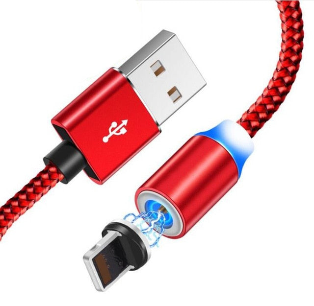 360 LED Magnetic Charging Cable for iPhone USB Cable