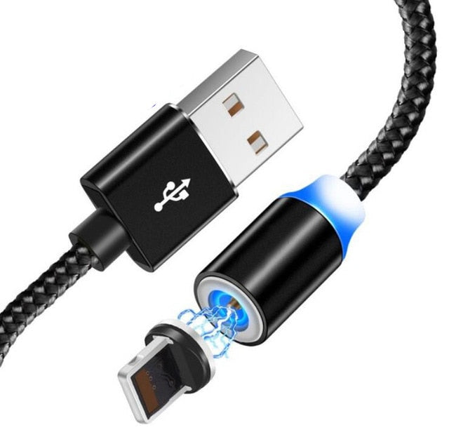 360 LED Magnetic Charging Cable for iPhone USB Cable